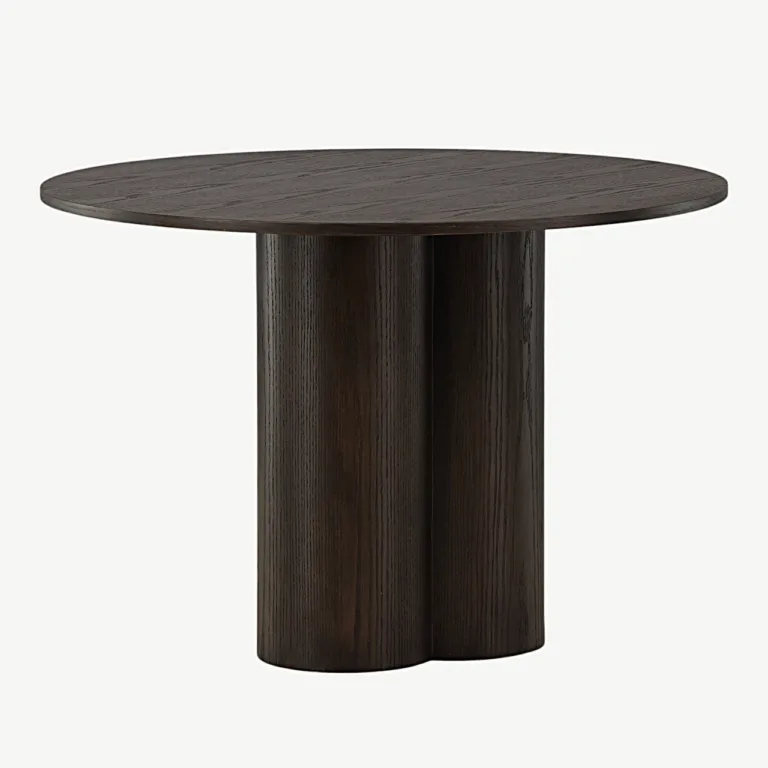 Ümar mokka toonis söögilaud Olivia, ø110 cm (MDF) - 19996-423