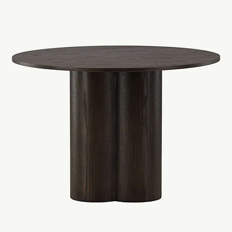 Ümar mokka toonis söögilaud Olivia, ø110 cm (MDF) - 19996-423