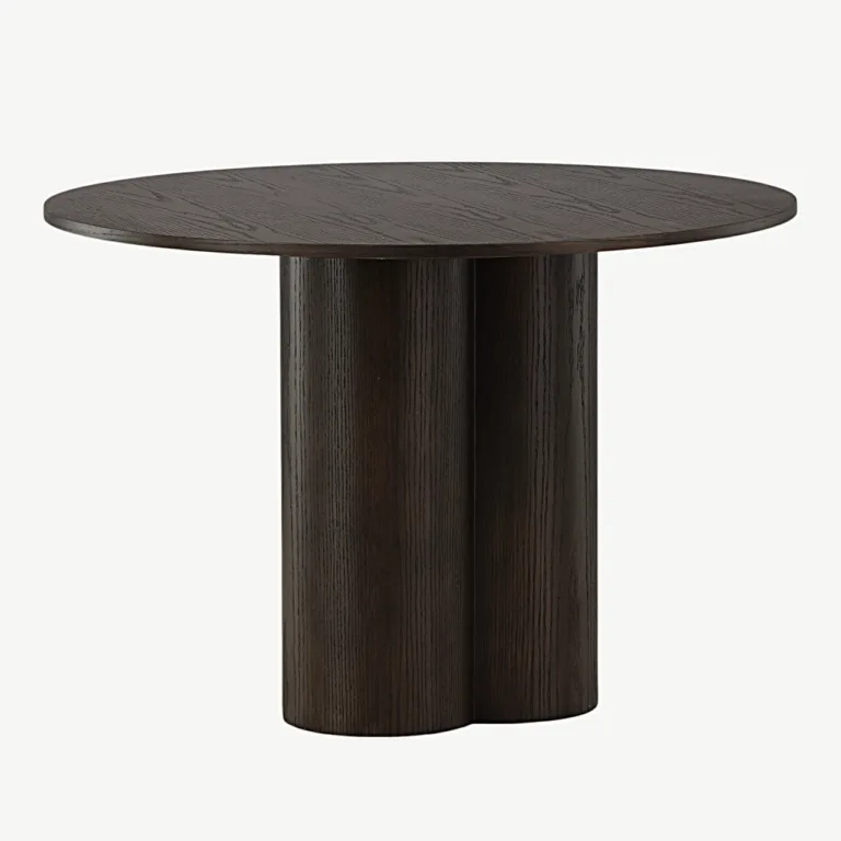 Ümar mokka toonis söögilaud Olivia, ø110 cm (MDF) - 19996-423