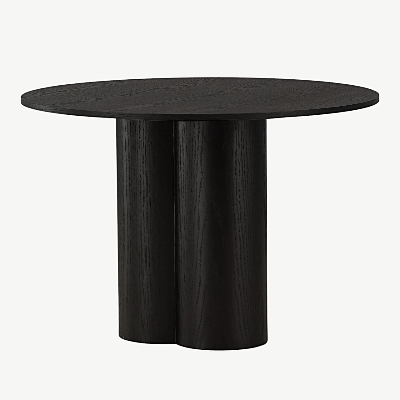 Must ümmargune söögilaud Olivia, MDF ja tammevineer, ø110 cm - 19996-428