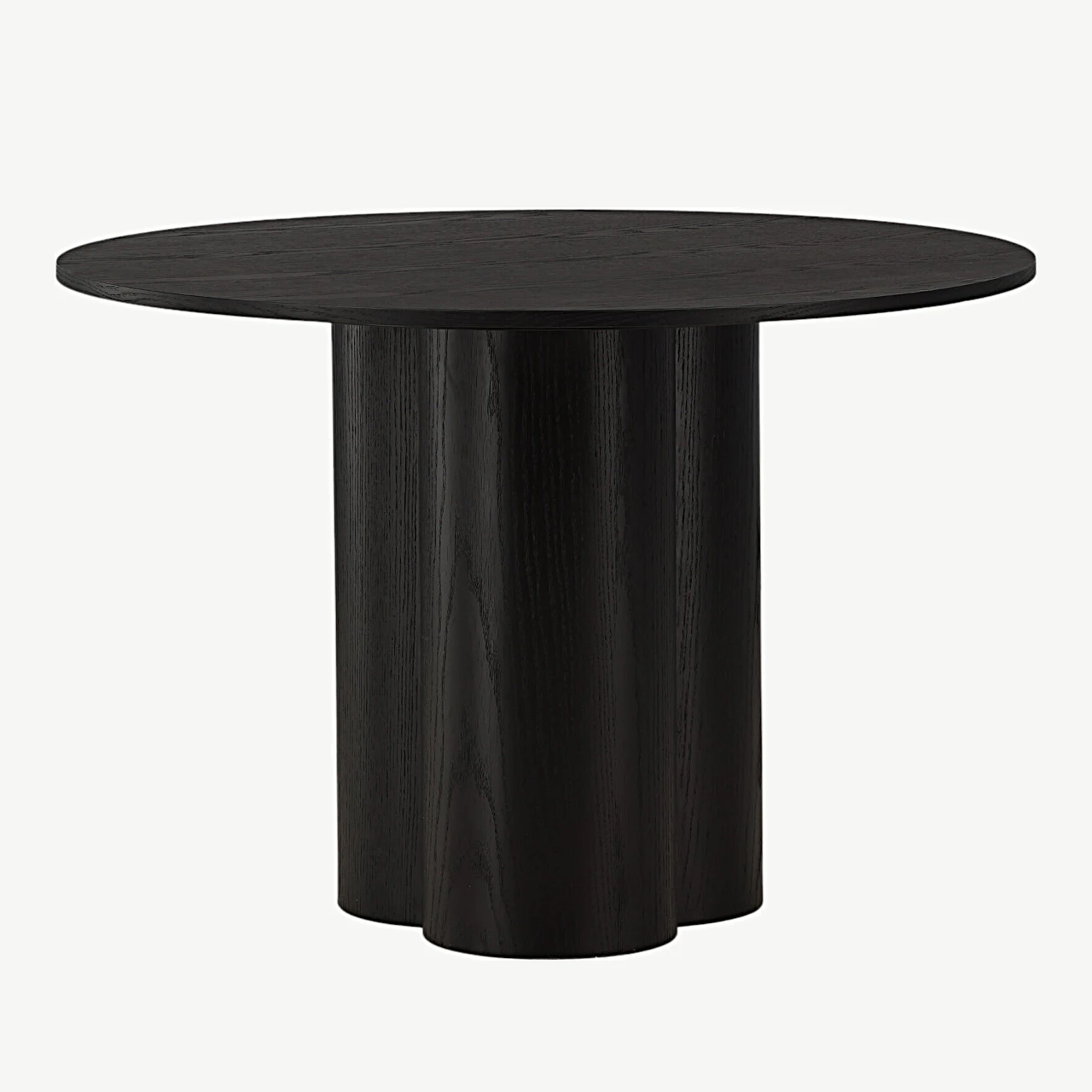 Must ümmargune söögilaud Olivia, MDF ja tammevineer, ø110 cm - 19996-428
