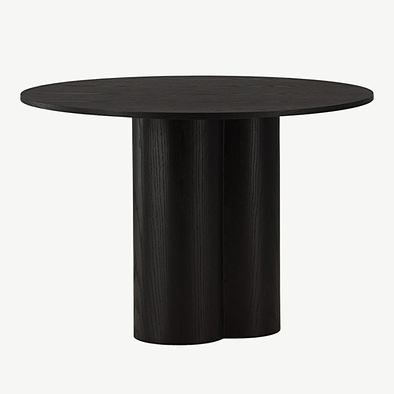Must ümmargune söögilaud Olivia, MDF ja tammevineer, ø110 cm - 19996-428