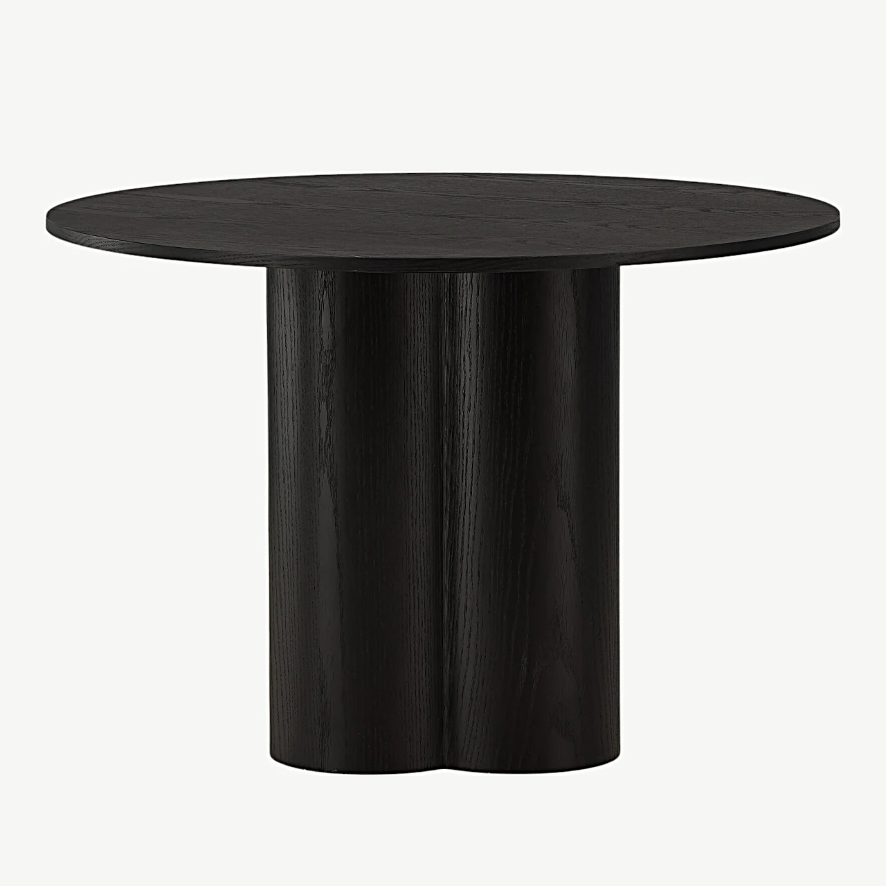Must ümmargune söögilaud Olivia, MDF ja tammevineer, ø110 cm - 19996-428