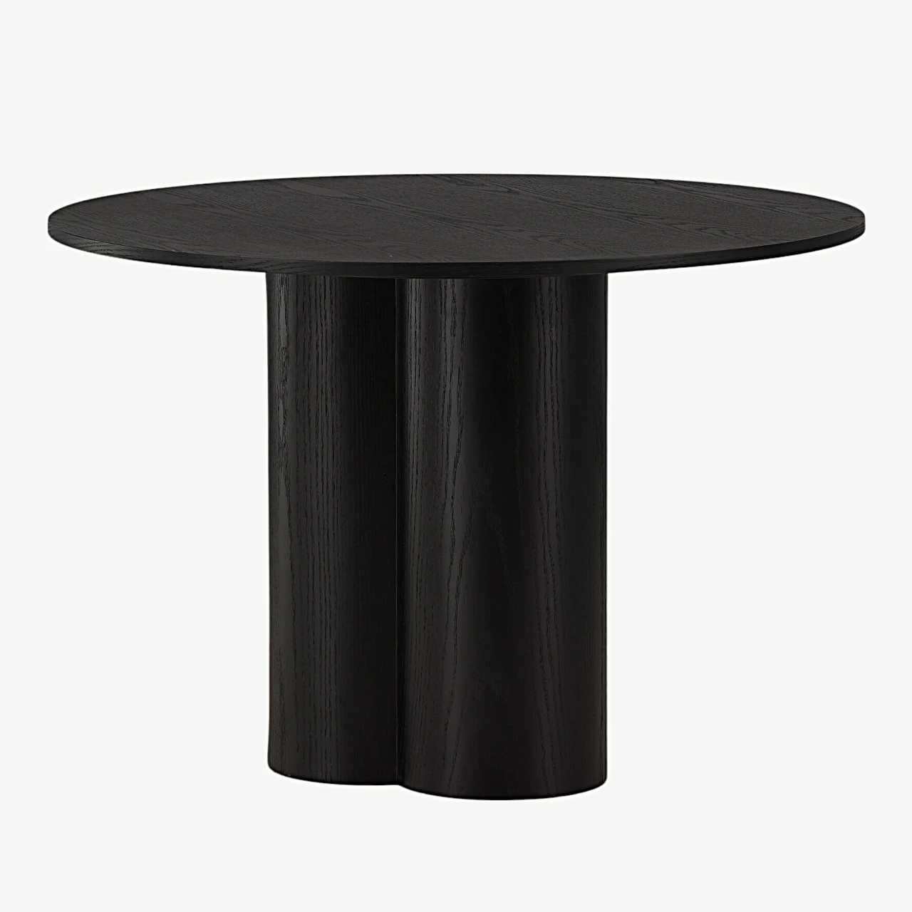 Must ümmargune söögilaud Olivia, MDF ja tammevineer, ø110 cm - 19996-428