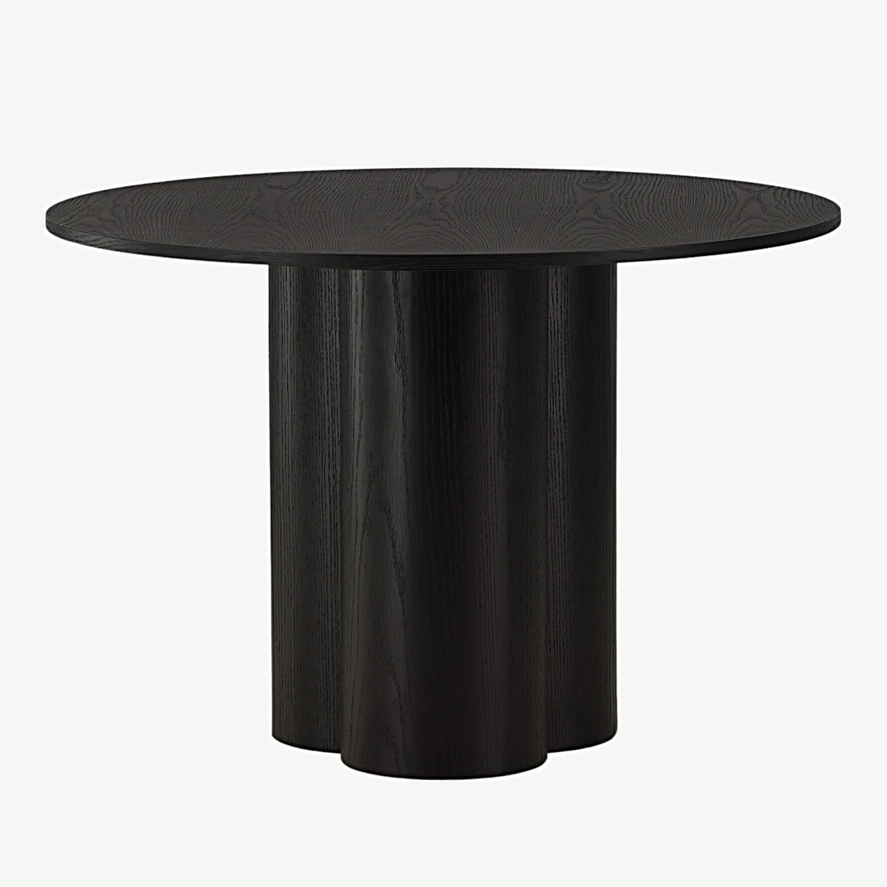 Must ümmargune söögilaud Olivia, MDF ja tammevineer, ø110 cm - 19996-428