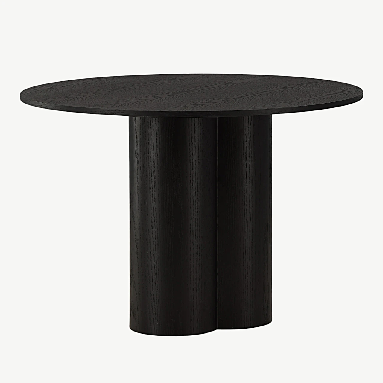 Must ümmargune söögilaud Olivia, MDF ja tammevineer, ø110 cm - 19996-428