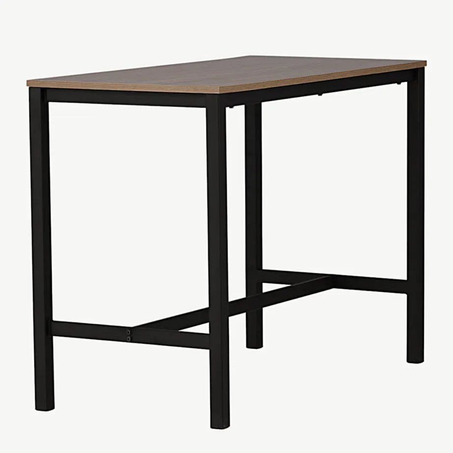 Pähklivärvi baarilaud Camden musta terasraamiga 120×60 cm, 19997-010