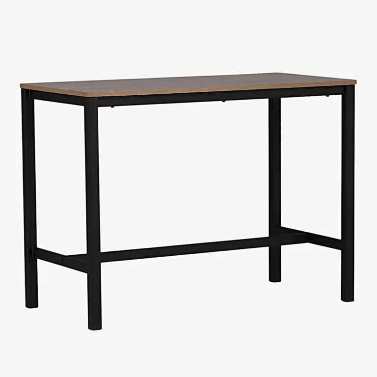 Pähklivärvi baarilaud Camden musta terasraamiga 120×60 cm - 19997-010