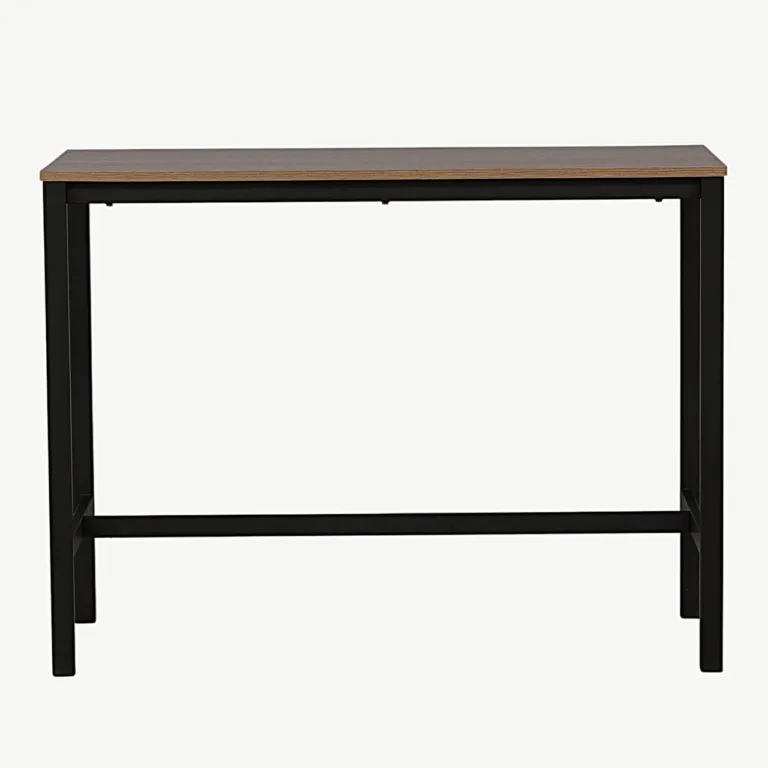 Pähklivärvi baarilaud Camden musta terasraamiga 120×60 cm - 19997-010