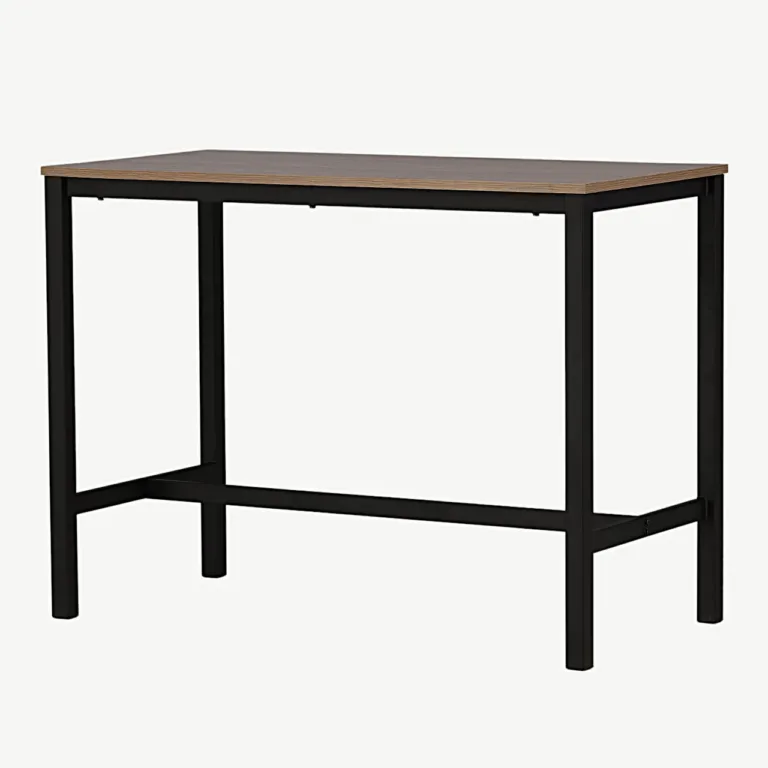 Pähklivärvi baarilaud Camden musta terasraamiga 120×60 cm - 19997-010