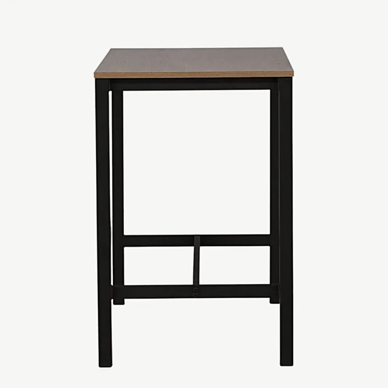 Pähklivärvi baarilaud Camden musta terasraamiga 120×60 cm - 19997-010