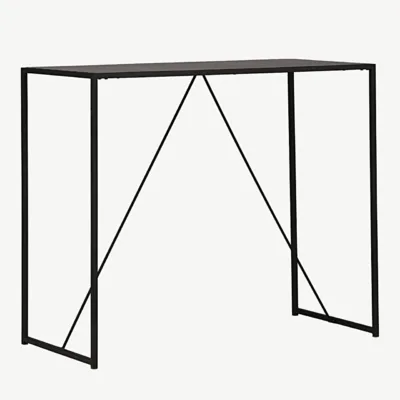 Must MDF-baarilaud Brea terasraamiga (120 × 60 cm) - 19997-040