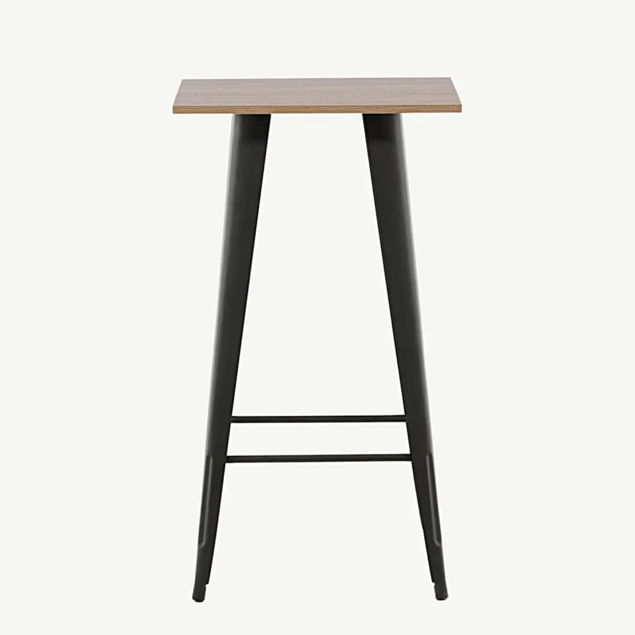 Pähklitooni MDF lauaplaadiga baarilaud Tempe mustade metalljalgadega, 19997-050 – 4