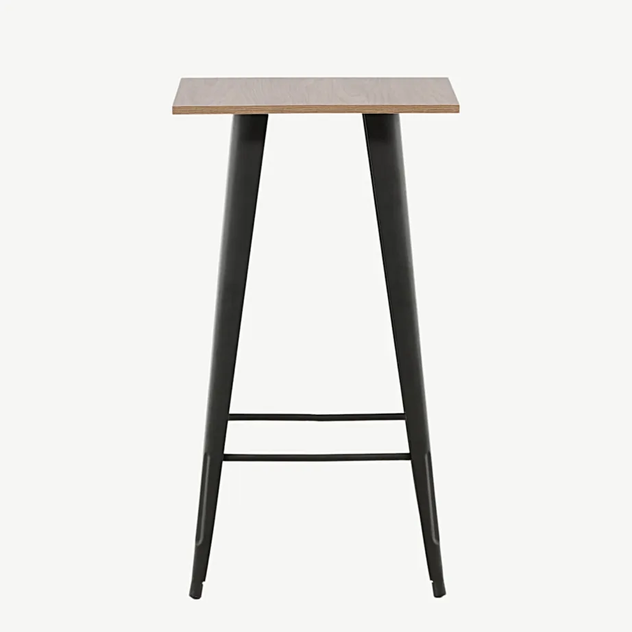 Pähklitooni MDF lauaplaadiga baarilaud Tempe mustade metalljalgadega, 19997-050 – 7