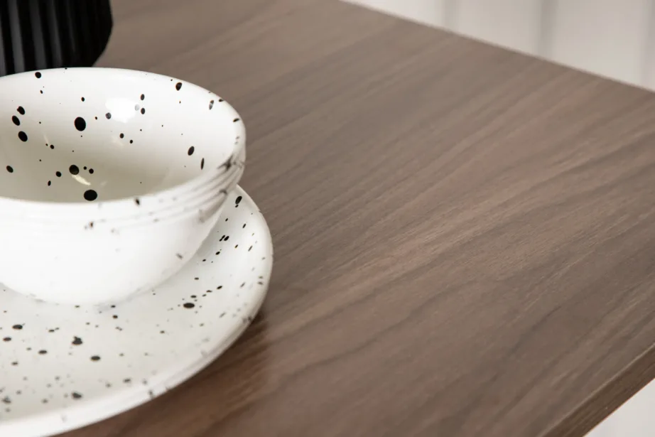 Pähklitooni MDF lauaplaadiga baarilaud Tempe mustade metalljalgadega, 19997-050 – 10