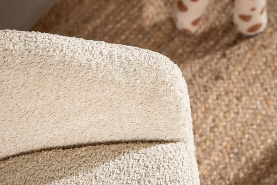 Laste tugitool Fluffy Kids – valge buklee-kangas ja mustad terasjalad, 19998-040 – 11