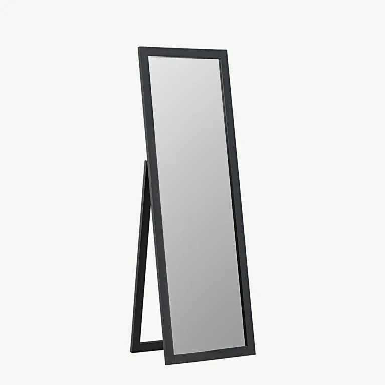 Pikliku musta MDF-raamiga peegel Sebring, 55 × 170 cm - 19999-111