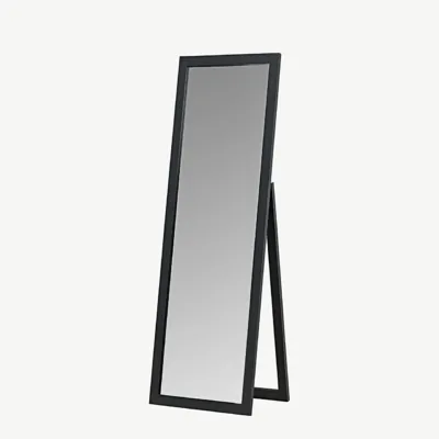Pikliku musta MDF-raamiga peegel Sebring, 55 × 170 cm - 19999-111