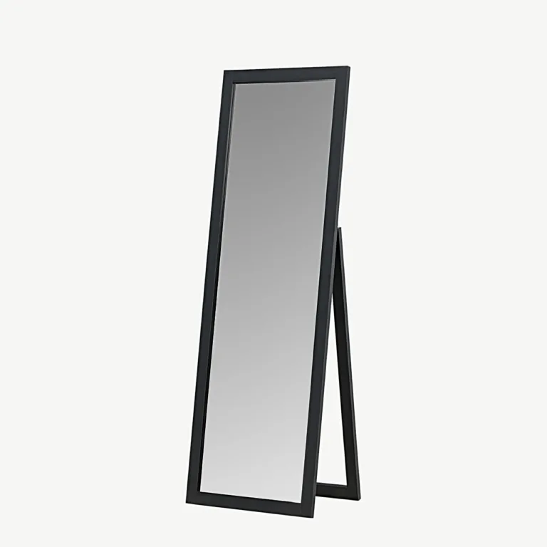 Pikliku musta MDF-raamiga peegel Sebring, 55 × 170 cm - 19999-111