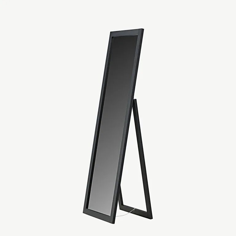 Pikliku musta MDF-raamiga peegel Sebring, 55 × 170 cm - 19999-111