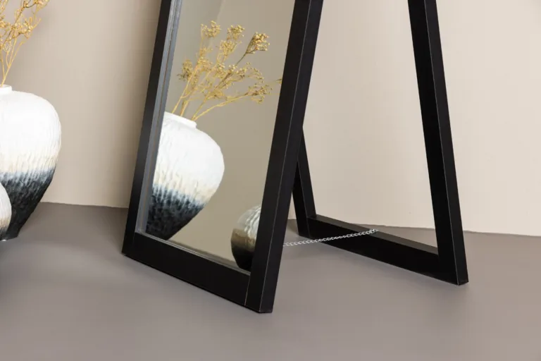 Pikliku musta MDF-raamiga peegel Sebring, 55 × 170 cm - 19999-111