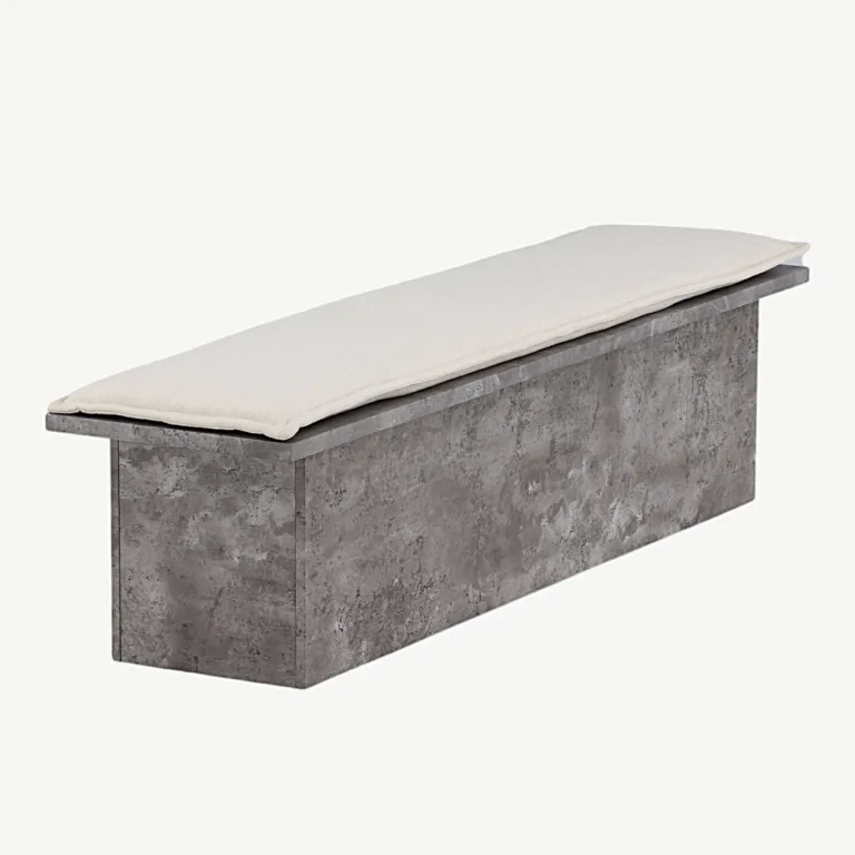 Tööstusliku stiili hall pink Kellogg linase istmepadjaga, 160 cm - 19999-120
