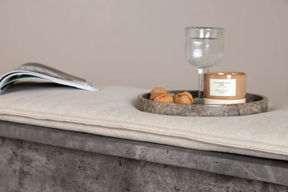 Tööstusliku stiili hall pink Kellogg linase istmepadjaga, 160 cm, 19999-120 – 10