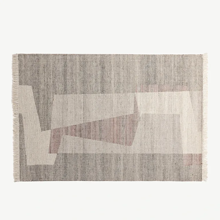 Abstraktse mustriga beež villasegune vaip Rio, 290 × 200 cm (punased aktsendid) - 20020-102