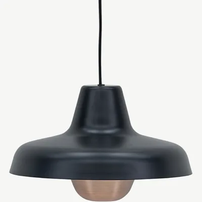 Högbyn mattmusta rippvalgusti vaskdetailiga, Ø30 cm - 20022-100