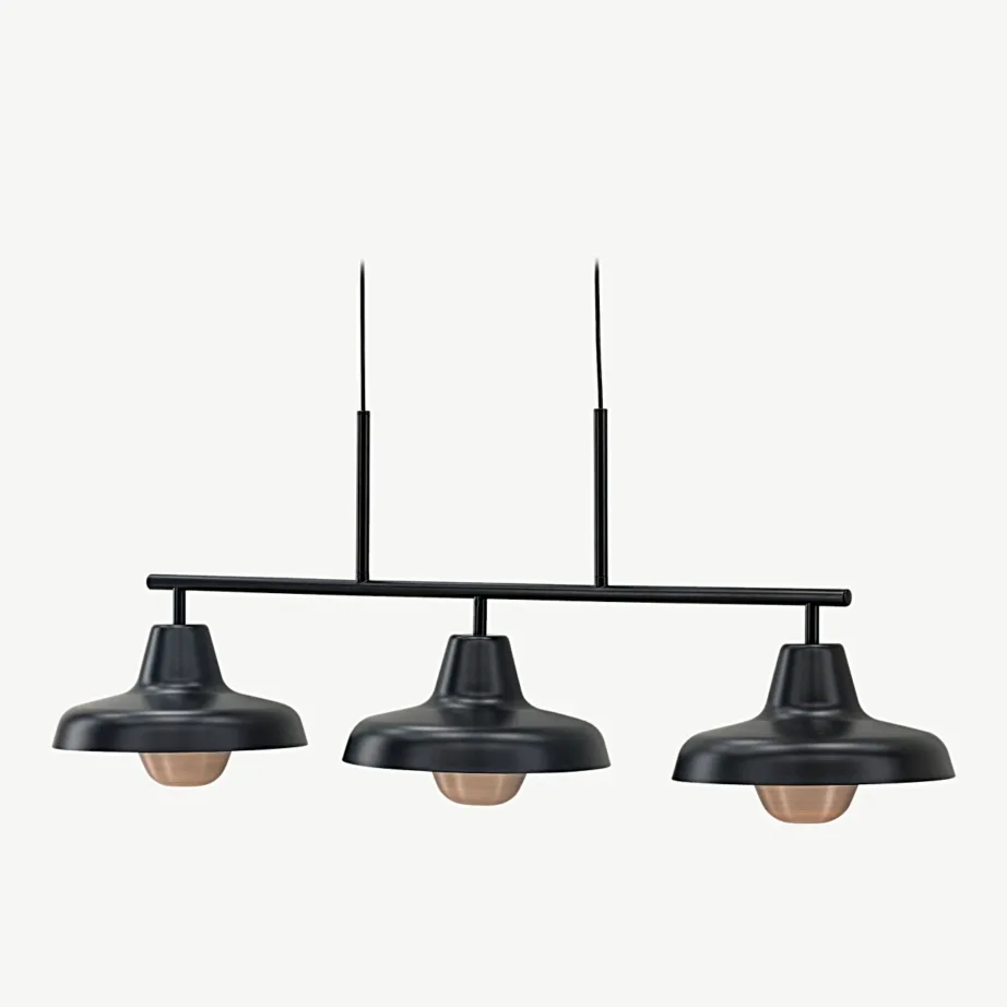 Kolmene mattmust ripplamp Stöten vasksed detailidega, reguleeritav kõrgus, 20023-100