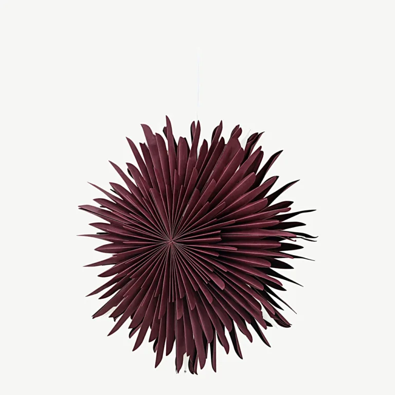 Säleni tumepunane tähekujuline paberist rippvalgusti, läbimõõt 60 cm, valge juhtmega - 20032-112