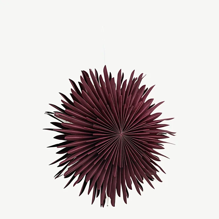 Säleni tumepunane tähekujuline paberist rippvalgusti, läbimõõt 60 cm, valge juhtmega - 20032-112