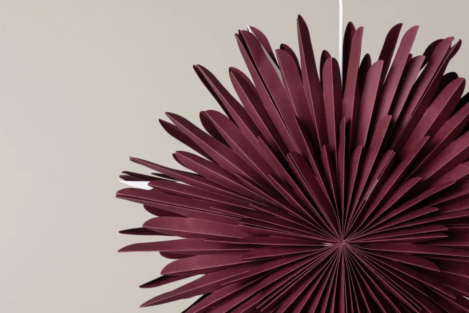 Säleni tumepunane tähekujuline paberist rippvalgusti, läbimõõt 60 cm, valge juhtmega, 20032-112 – 6