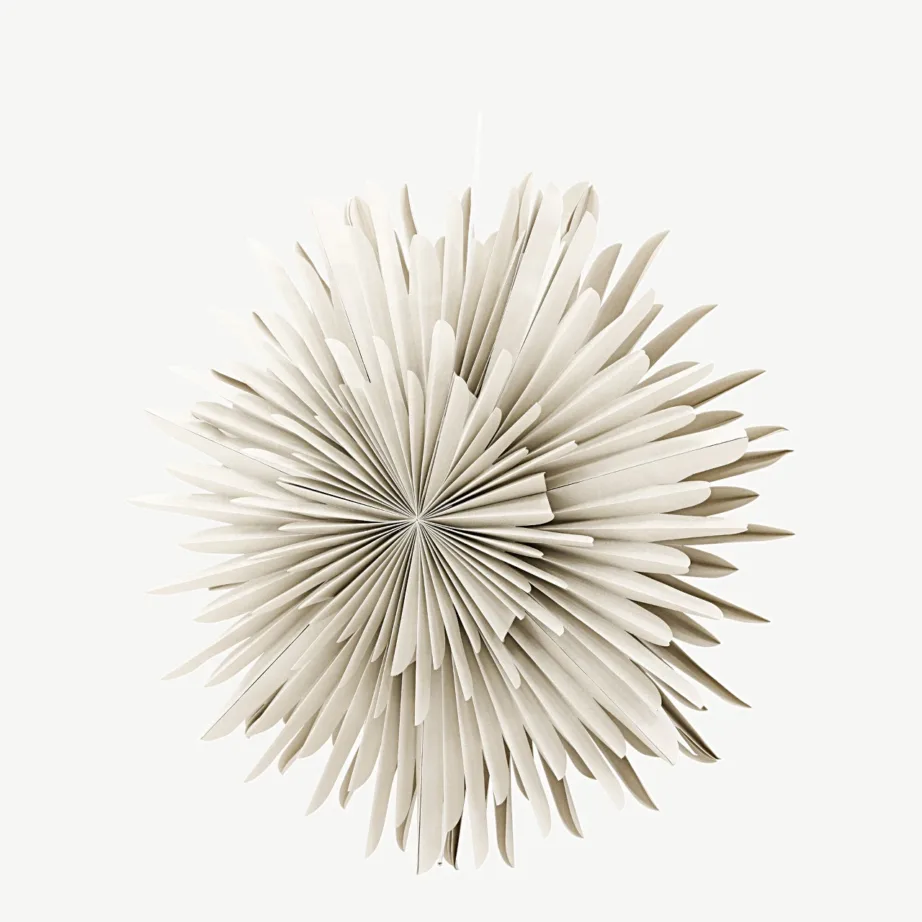 Beež pabertähekujuline rippvalgusti Sälen, Ø80 cm, valge juhtmega, 20033-102