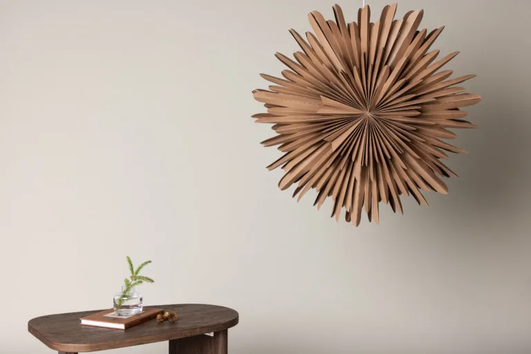 Pruuni pabertähekujuline ripplamp Sälen, ø 80 cm - 20033-103