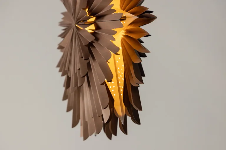 Pruuni pabertähekujuline ripplamp Sälen, ø 80 cm - 20033-103