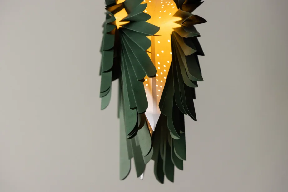 Roheline pabertähest rippvalgusti Sälen (Ø80 cm), 20033-104 – 7