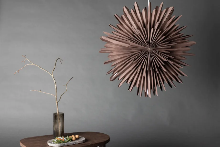 Säleni hallikasbeež pabertähe kujuline rippvalgusti, 80 cm, 20033-125 – 5