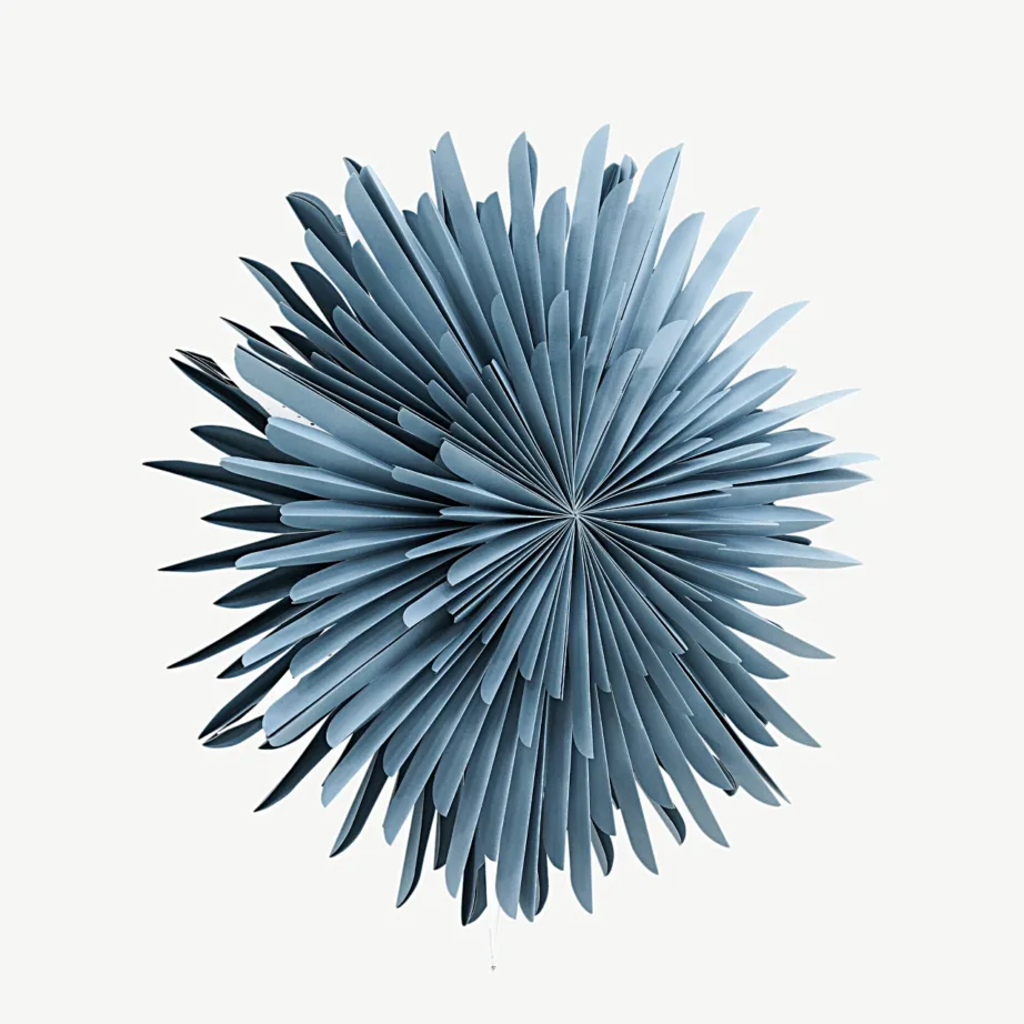 Säleni sinine pabertäht-ripplamp halli ja valgega, ø80 cm, lülitiga juhe, 20033-166