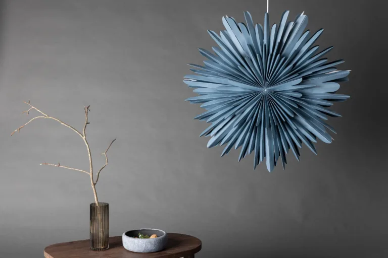 Säleni sinine pabertäht-ripplamp halli ja valgega, ø80 cm, lülitiga juhe - 20033-166