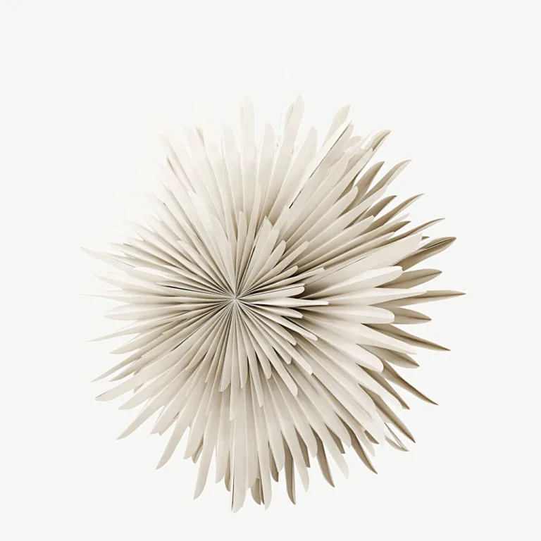 Beežist paberist rippvalgusti Sälen, 100 cm (jõulutäht, valge juhe) - 20034-102