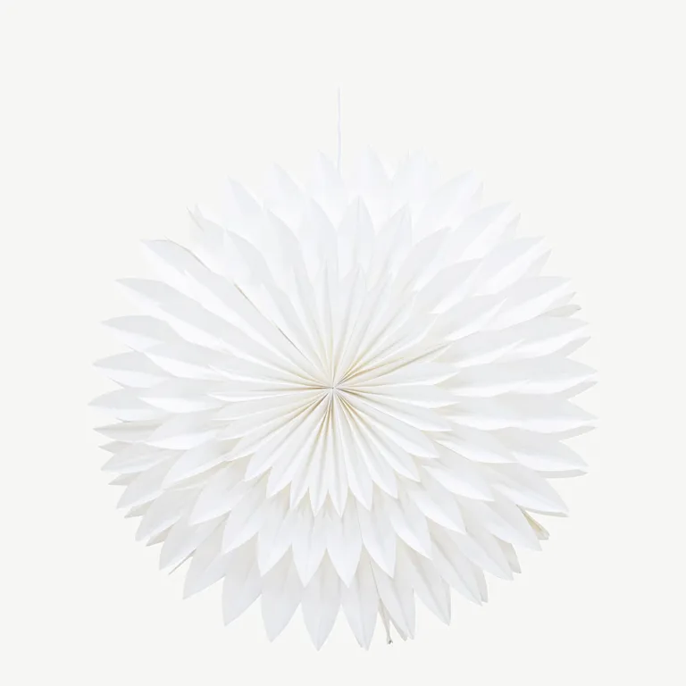 Valge paberist jõulutähekujuline rippvalgusti Storlien, läbimõõt 80 cm - 20036-101