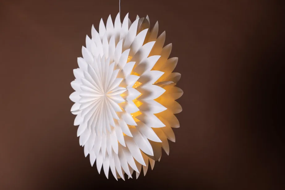 Valge paberist jõulutähekujuline rippvalgusti Storlien, läbimõõt 80 cm, 20036-101 – 7