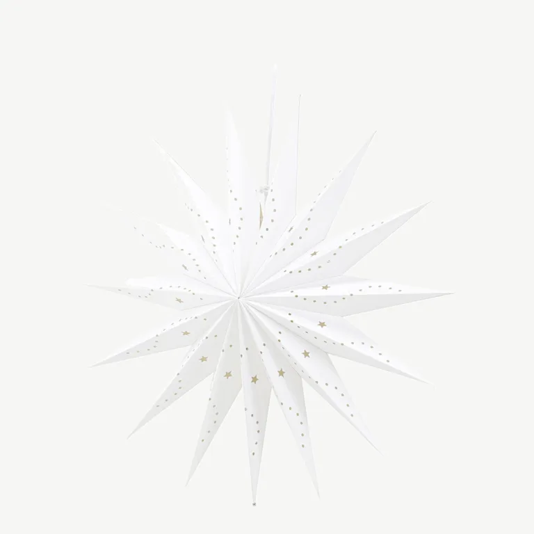 Valge pabertähekujuline riputatav valgusti Lindvallen, 60 cm - 20038-101