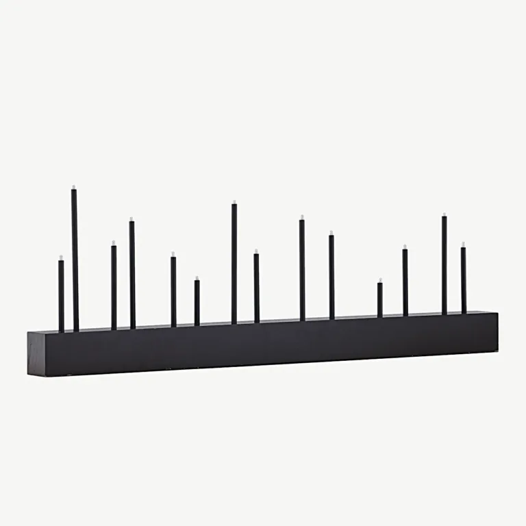 Must lauavalgusti Kungsberget, MDF-aluse ja metallist küünlakujuliste lampidega, 77 cm - 20047-100
