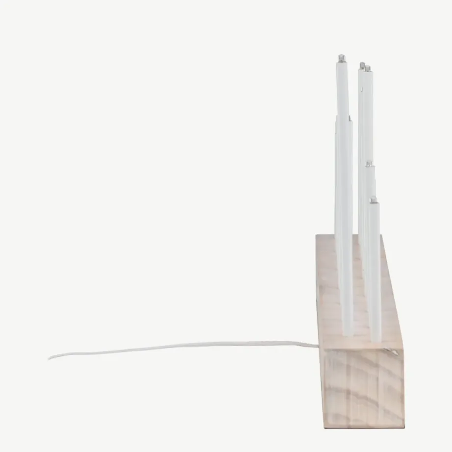 Valge peitsiga MDF-st advendiküünlajalg Kungsberget, 14 pirniga, 20047-130 – 2