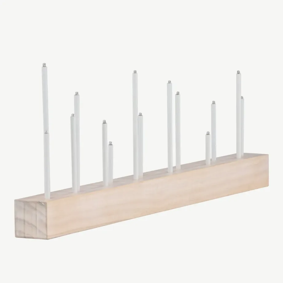 Valge peitsiga MDF-st advendiküünlajalg Kungsberget, 14 pirniga, 20047-130