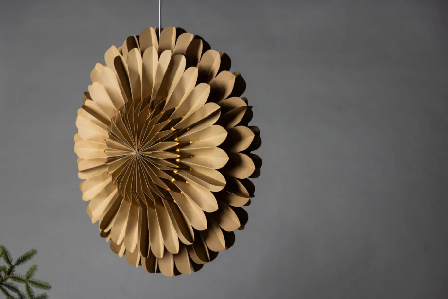 Pruun-kuldse tooniga paberripplamp Järvsön, ø60 cm, riputatav, 20048-103 – 7