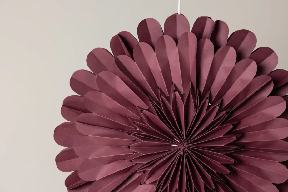 Tumedapunane paberist tähekujuline laelamp Järvsöni sarjast (ø60 cm, valge juhtmega), 20048-112 – 6