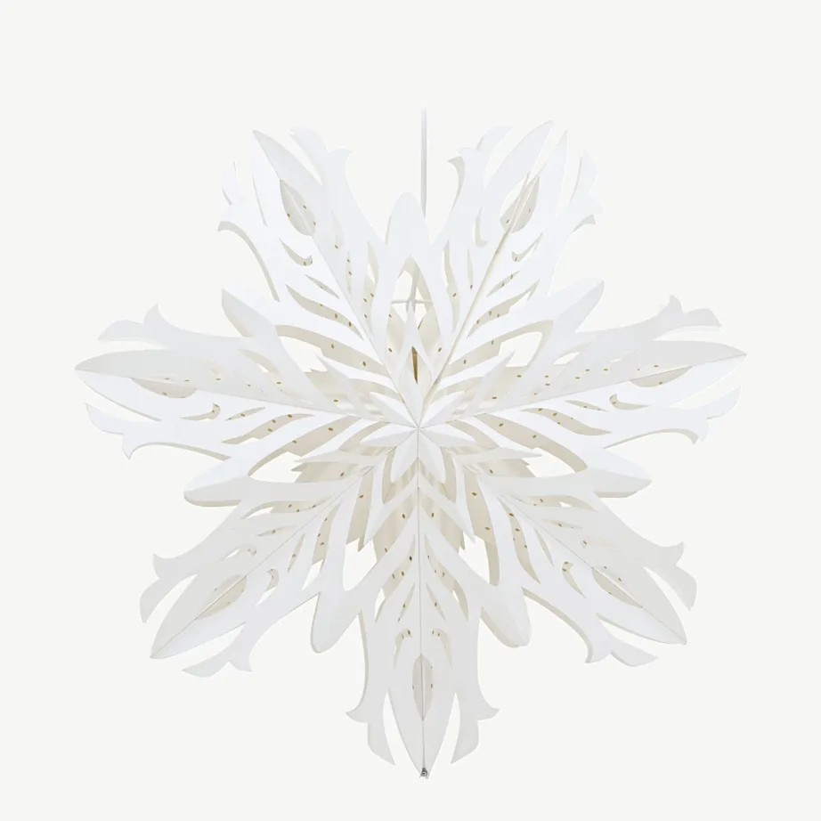 Valge paberist lumekristallikujuline ripplamp Hundfjället, ø60 cm, lülitiga juhtmega, 20049-101 – 3